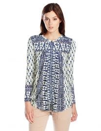 Lucky Brand Woodblock Printed Top in Natural at Amazon